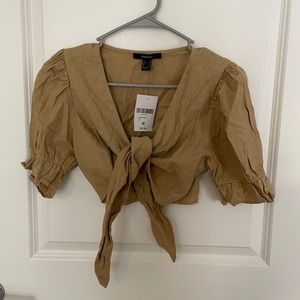 Forever 21 - NWT Tie Cropped Top Brown